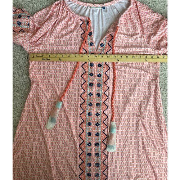 Cabana Life Tunic Dress Womens Size Large New PInk Nylon Blend w/ Tassels New - Picture 10 of 14